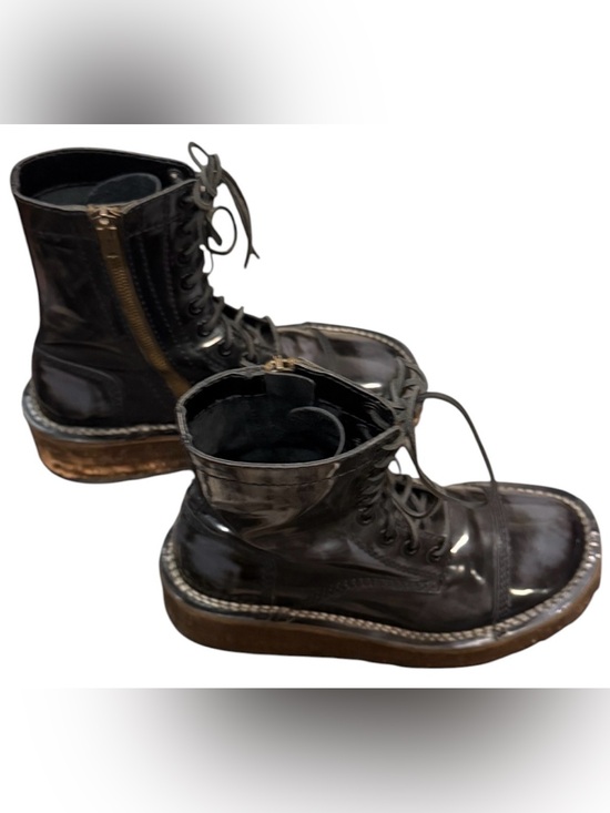Acne Studios Patent Leather Combat Boots EU 43 Black Platform Lug Sole Zip main image 5